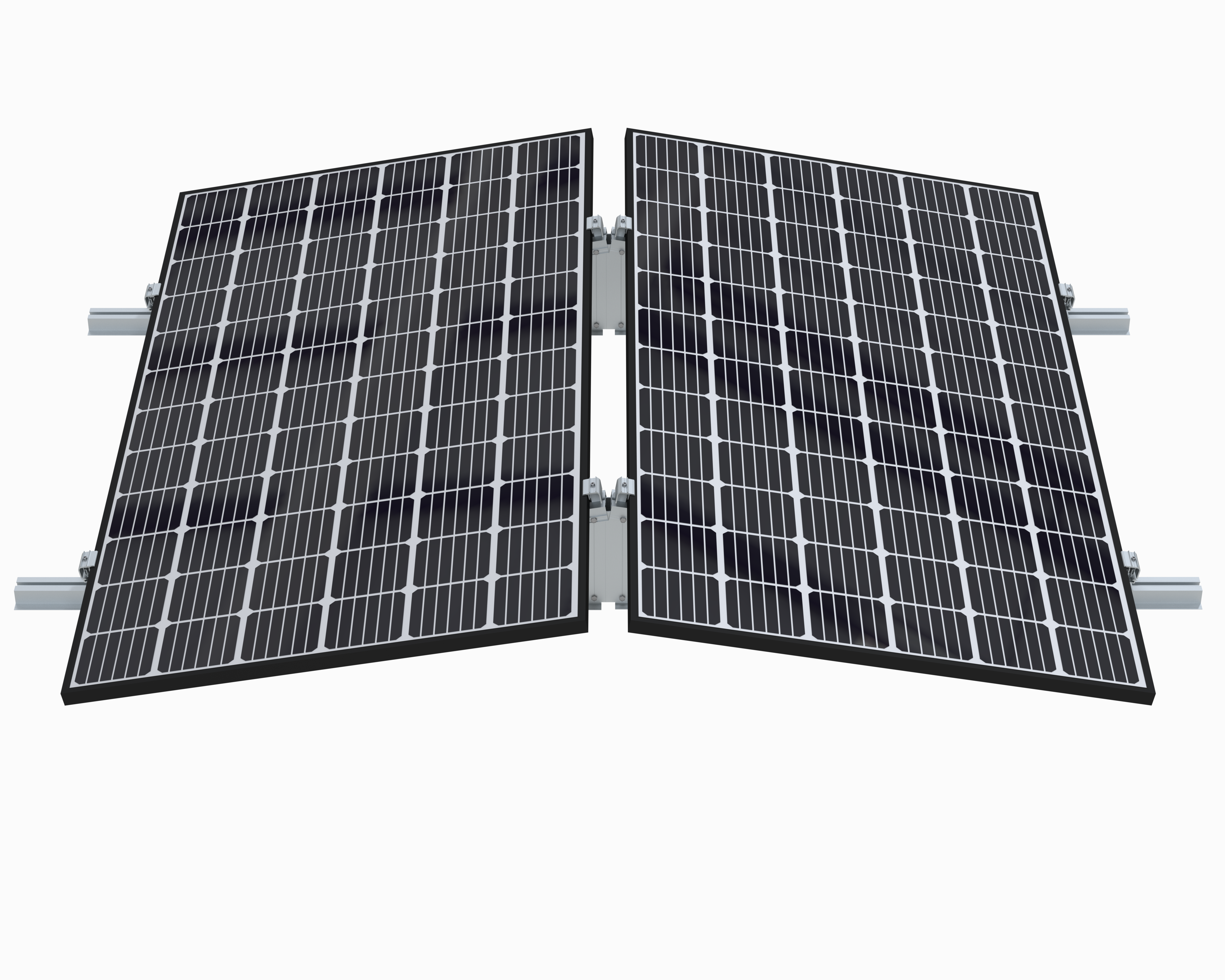 Flachdachsystem für 2 Modulen Süd- oder Ost/West-Ausführung